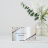 Elegant Modern Professional Silver, marmer Visitekaartje (Staand voorkant)