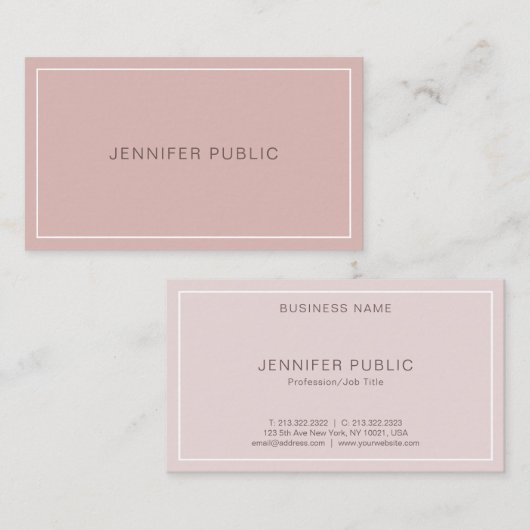 Elegant Modern Professional Simple Plain Trendy Visitekaartje (Voorkant / Achterkant)
