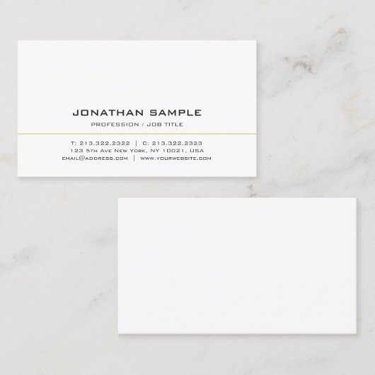 Elegant Modern Professional Simple Template Visitekaartje (Voorkant / Achterkant)