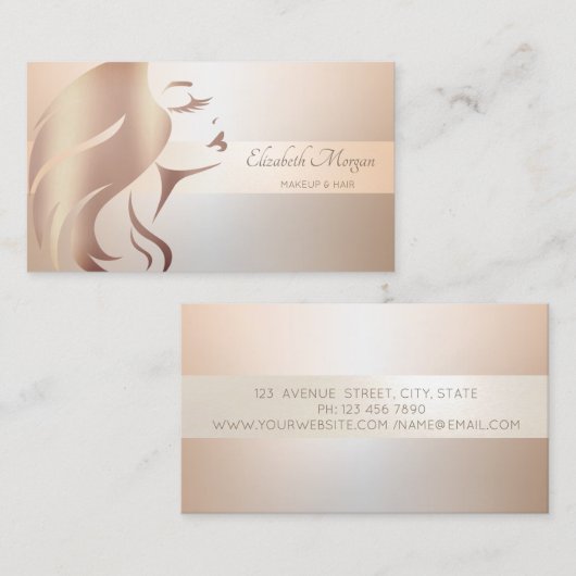 Elegant Modern Professional Stripe Visitekaartje (Voorkant / Achterkant)