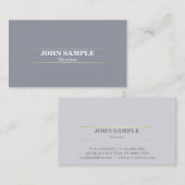 Elegant modern professioneel design grijs goud visitekaartje (Voorkant / Achterkant)