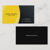 Elegant modern, professioneel geel en zwart visitekaartje (Voorkant / Achterkant)