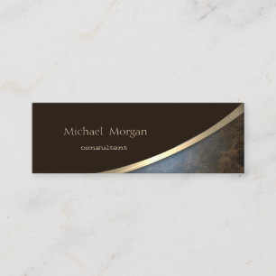 Elegant  Modern Professioneel, Goud, Leerlook Mini Visitekaartje