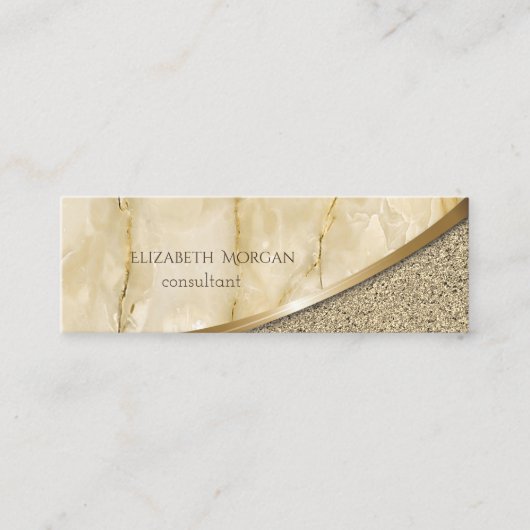 Elegant Modern Professioneel Gouden Marmer Mini Visitekaartje (Voorkant)