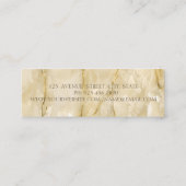 Elegant Modern Professioneel Gouden Marmer Mini Visitekaartje (Achterkant)