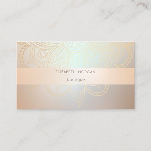 Elegant Modern Professioneel Lichtgevend, Mandala Visitekaartje (Voorkant)