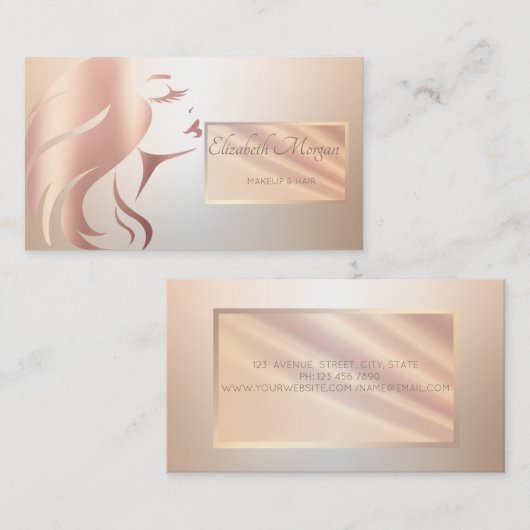 Elegant modern professioneel Lijst Face Silhouette Visitekaartje (Voorkant / Achterkant)