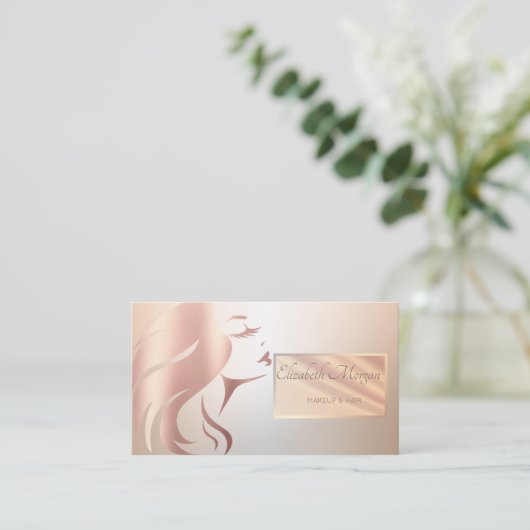 Elegant modern professioneel Lijst Face Silhouette Visitekaartje (Staand voorkant)