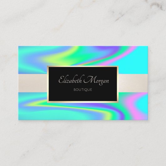 Elegant modern professioneel Lijst holografisch Visitekaartje (Voorkant)
