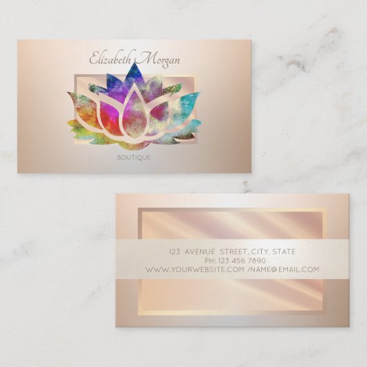 Elegant modern professioneel Lijst, Lotus Visitekaartje (Voorkant / Achterkant)