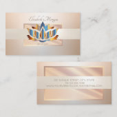 Elegant modern professioneel Lijst, Stripe Lotus Visitekaartje (Voorkant / Achterkant)