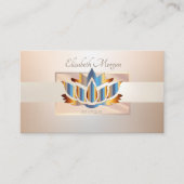 Elegant modern professioneel Lijst, Stripe Lotus Visitekaartje (Voorkant)