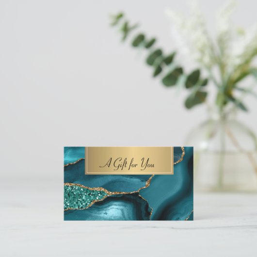 Elegant modern, professioneel marmer smaragd groen kortingskaartje (Staand voorkant)