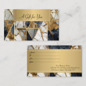 Elegant Modern, Professioneel Marmeren Goud Geomet Kortingskaartje (Voorkant / Achterkant)