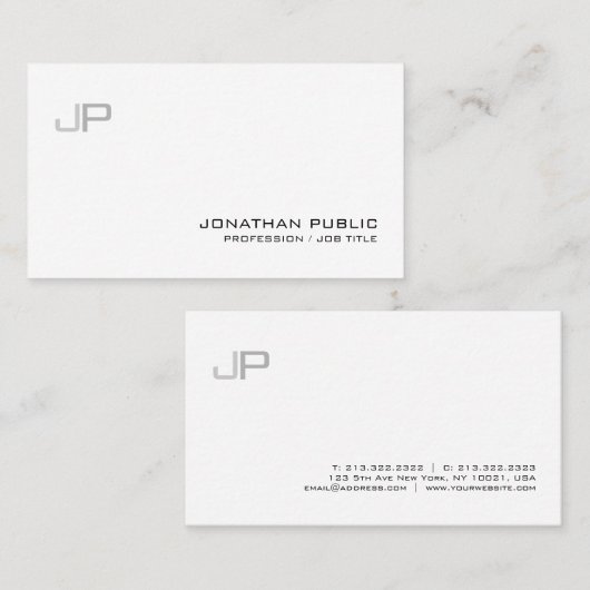 Elegant modern professioneel monogram afbeelding visitekaartje (Voorkant / Achterkant)