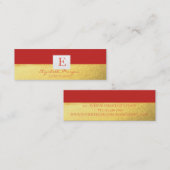 Elegant Modern  Professioneel Monogram Goud Mini Visitekaartje (Voorkant / Achterkant)