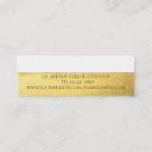 Elegant Modern Professioneel Monogram Goud, Wit Mini Visitekaartje (Achterkant)