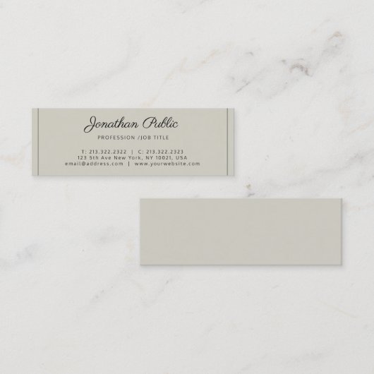 Elegant modern professioneel ontwerp mini visitekaartje (Voorkant / Achterkant)