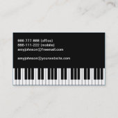 Elegant, modern, professioneel, pianoleraar visitekaartje (Achterkant)