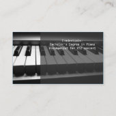 Elegant, modern, professioneel, pianoleraar visitekaartje (Achterkant)