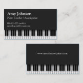 Elegant, modern, professioneel, pianoleraar visitekaartje (Voorkant / Achterkant)