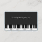 Elegant, modern, professioneel, pianoleraar visitekaartje (Achterkant)