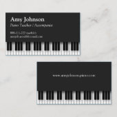 Elegant, modern, professioneel, pianoleraar visitekaartje (Voorkant / Achterkant)