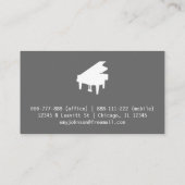 Elegant, modern, professioneel, pianoleraar visitekaartje (Achterkant)