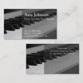 Elegant, modern, professioneel, pianoleraar visitekaartje (Voorkant / Achterkant)