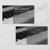 Elegant, modern, professioneel, pianoleraar visitekaartje (Voorkant / Achterkant)