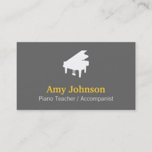 Elegant, Modern, Professioneel, Pianoleraren Visitekaartje
