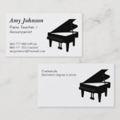 Elegant, Modern, Professioneel, Pianolerares Visitekaartje (Voorkant / Achterkant)