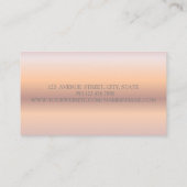 Elegant modern professioneel Roos Gold, zilver Visitekaartje (Achterkant)