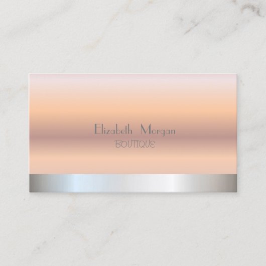 Elegant modern professioneel Roos Gold, zilver Visitekaartje (Voorkant)