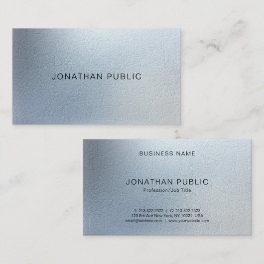 Elegant modern Professioneel textiel Kijk bovenaan Visitekaartje (Voorkant / Achterkant)