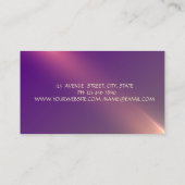 Elegant Modern Professioneel Violet Goud Kant Visitekaartje (Achterkant)