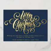 Elegant Modern Professioneel Vrolijk Kerstmis Scri Folie Feestdagenkaart (Voorkant)