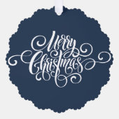 Elegant Modern Professioneel Vrolijk Kerstmis Scri Ornament Kaart (Voorkant)