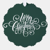 Elegant Modern Professioneel Vrolijk Kerstmis Scri Ornament Kaart (Voorkant)