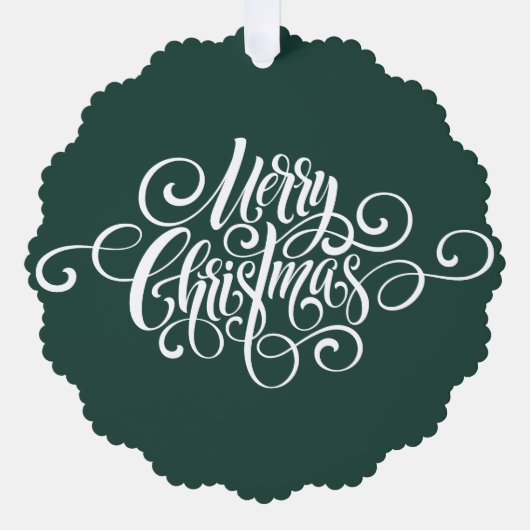 Elegant Modern Professioneel Vrolijk Kerstmis Scri Ornament Kaart (Voorkant)