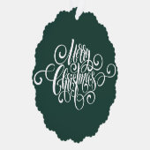 Elegant Modern Professioneel Vrolijk Kerstmis Scri Ornament Kaart (Rechts)