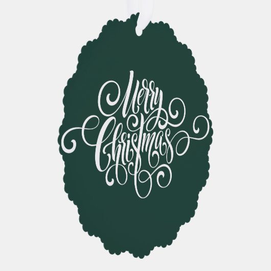 Elegant Modern Professioneel Vrolijk Kerstmis Scri Ornament Kaart (Rechts)