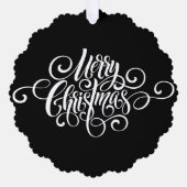 Elegant Modern Professioneel Vrolijk Kerstmis Scri Ornament Kaart (Voorkant)