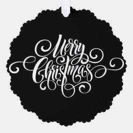 Elegant Modern Professioneel Vrolijk Kerstmis Scri Ornament Kaart