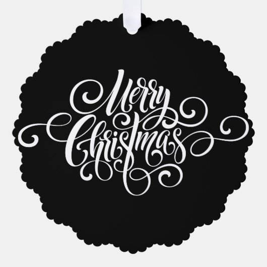 Elegant Modern Professioneel Vrolijk Kerstmis Scri Ornament Kaart (Voorkant)