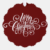 Elegant Modern Professioneel Vrolijk Kerstmis Scri Ornament Kaart (Voorkant)