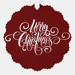 Elegant Modern Professioneel Vrolijk Kerstmis Scri Ornament Kaart