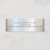 Elegant Modern Professioneel Zilver Marmer Mini Visitekaartje (Achterkant)