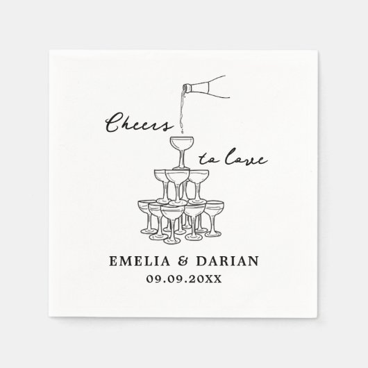 Elegant Modern Proost op Liefde Minimalistische Br Servet (Voorkant)