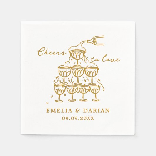 Elegant Modern Proost op Liefde Minimalistische Br Servet (Voorkant)